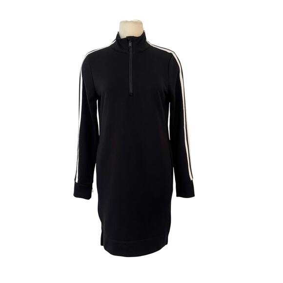 Athleta Crosstown Track Mini Dress Sweatshirt Athletisure in Black S - Picture 1 of 15